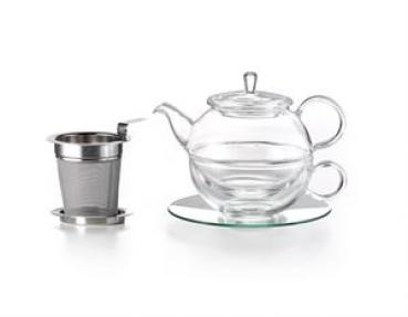 Tea for one Set "Lucas" Glas, 4 teilig Kanne: 0,45 l, Tasse: 0,3 l