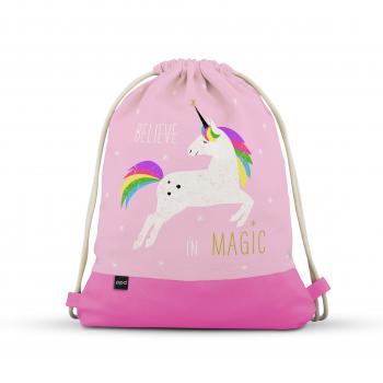 City Bag with Leatherette Pink Unicorn