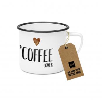 Happy Metal Mug Coffee Lover